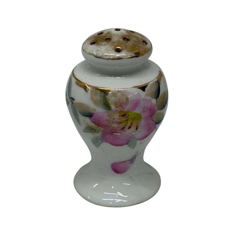VTG Noritake Azalea Bulbous Salt/Pepper Shaker 1Pc - 3" Handpainted Floral Japan